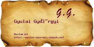 Gyulai Györgyi névjegykártya